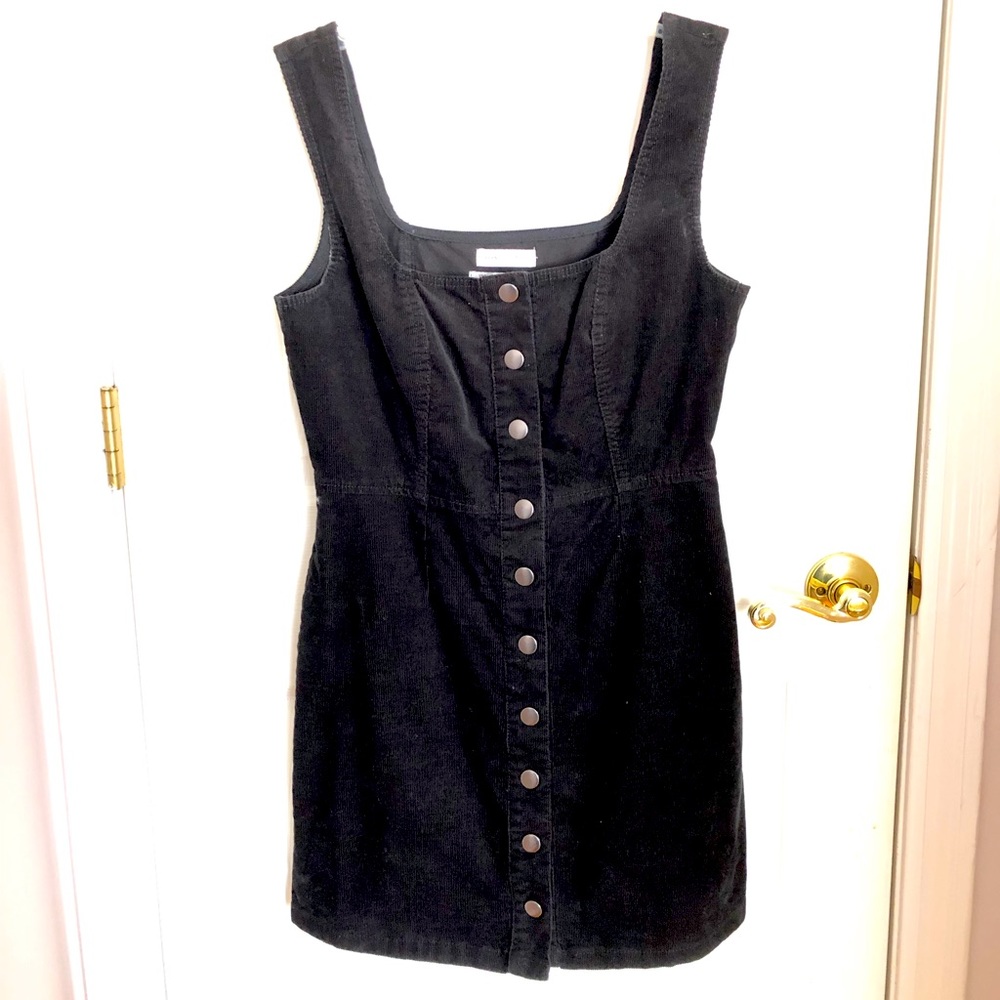 URBAN OUTFITTERS black button down corduroy dress